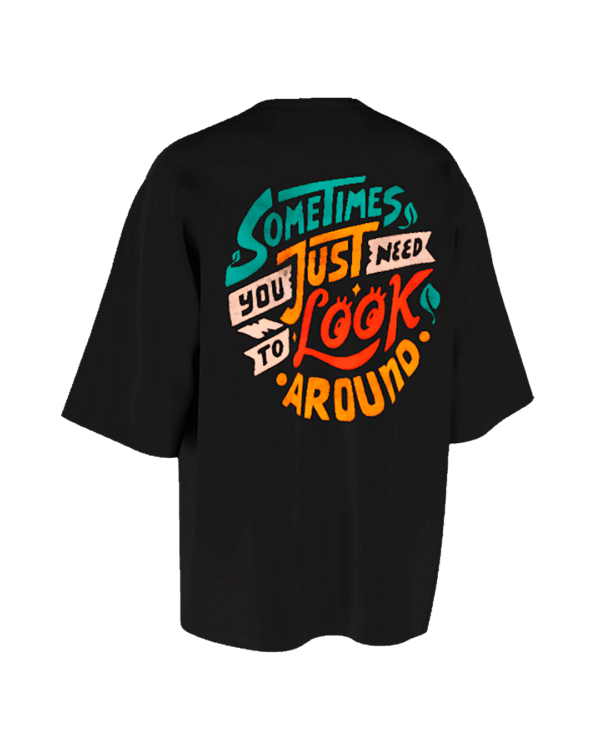 REMERA OVER SOMETIMES BLACK