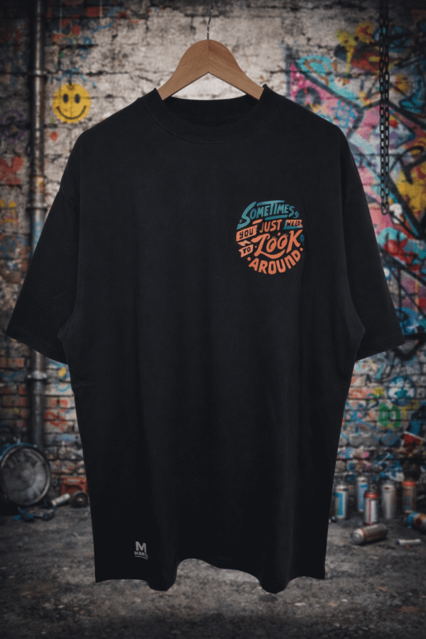 REMERA OVER SOMETIMES BLACK